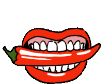 Gif animé bouche piment